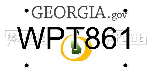 WPT861 Georgia License Plate