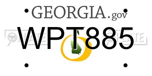 WPT885 Georgia License Plate