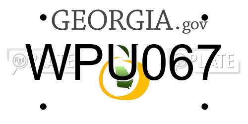 WPU067 Georgia License Plate