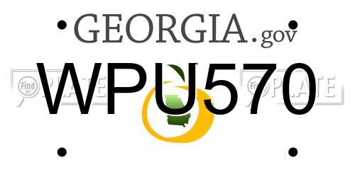 WPU570 Georgia License Plate