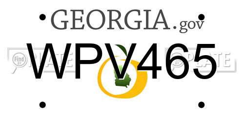 WPV465 Georgia License Plate