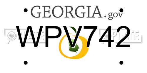 WPV742 Georgia License Plate