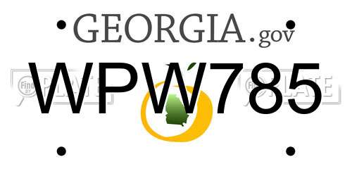 WPW785 Georgia License Plate