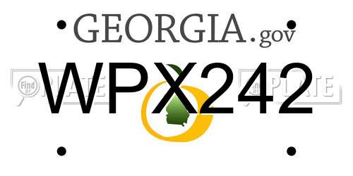 WPX242 Georgia License Plate
