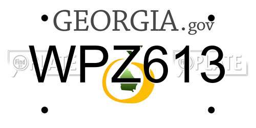WPZ613 Georgia License Plate