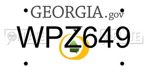 WPZ649 Georgia License Plate
