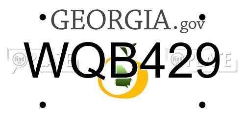 WQB429 Georgia License Plate