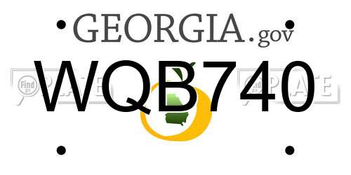 WQB740 Georgia License Plate