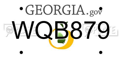 WQB879 Georgia License Plate