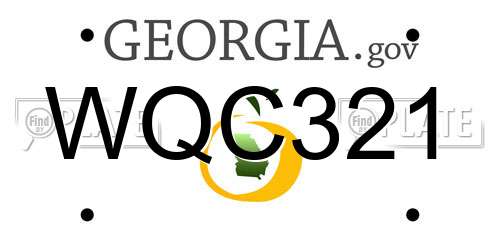 WQC321 Georgia License Plate