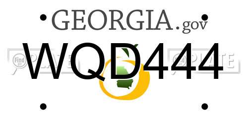 WQD444 Georgia License Plate