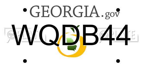 WQDB44 Georgia License Plate