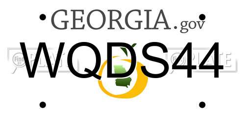 WQDS44 Georgia License Plate