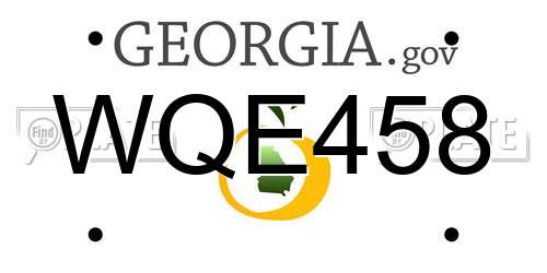 WQE458 Georgia License Plate