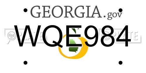 WQE984 Georgia License Plate