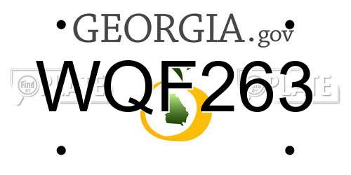 WQF263 Georgia License Plate