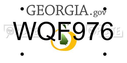WQF976 Georgia License Plate