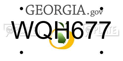 WQH677 Georgia License Plate
