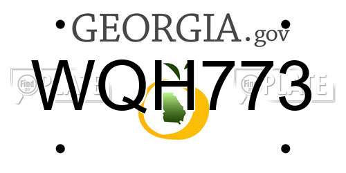 WQH773 Georgia License Plate