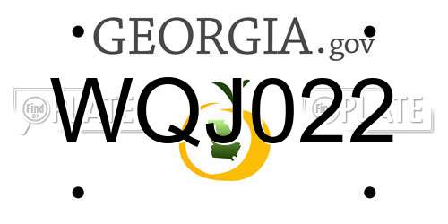WQJ022 Georgia License Plate