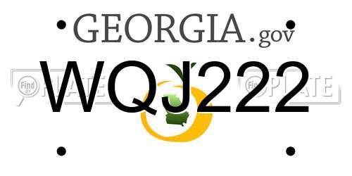 WQJ222 Georgia License Plate