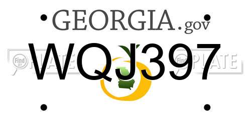 WQJ397 Georgia License Plate