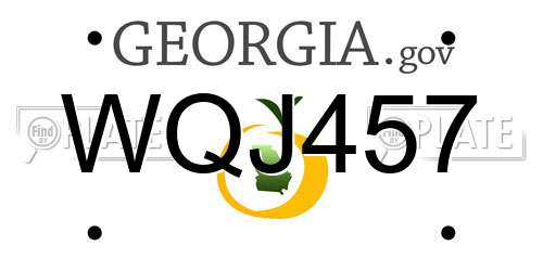WQJ457 Georgia License Plate