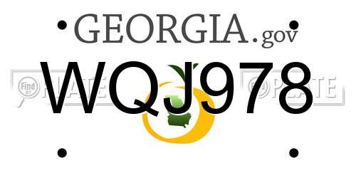 WQJ978 Georgia License Plate