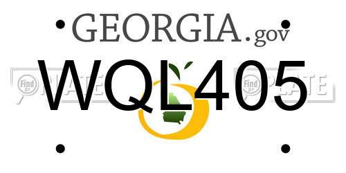 WQL405 Georgia License Plate