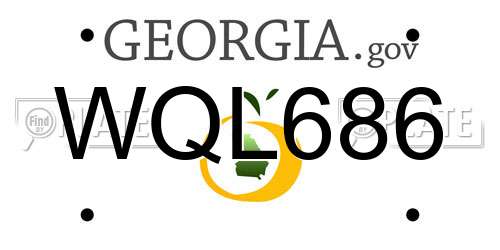 WQL686 Georgia License Plate