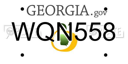 WQN558 Georgia License Plate