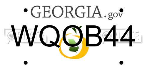 WQOB44 Georgia License Plate