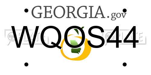 WQOS44 Georgia License Plate