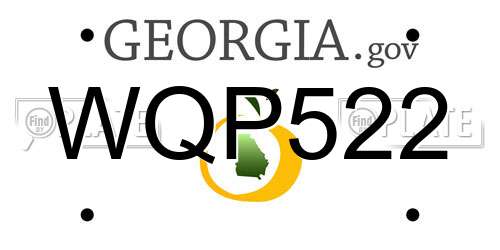 WQP522 Georgia License Plate
