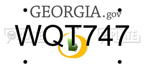 WQT747 Georgia License Plate
