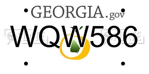 WQW586 Georgia License Plate