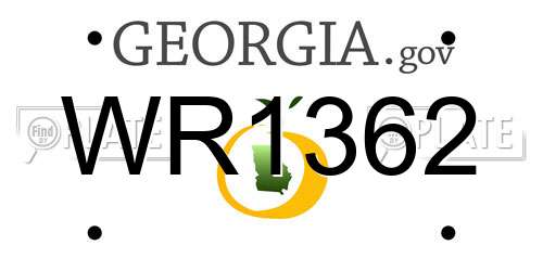 WR1362 Georgia License Plate