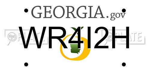 WR4I2H Georgia License Plate