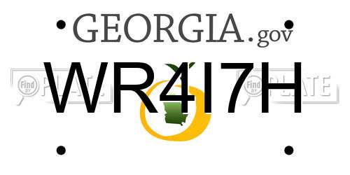 WR4I7H Georgia License Plate