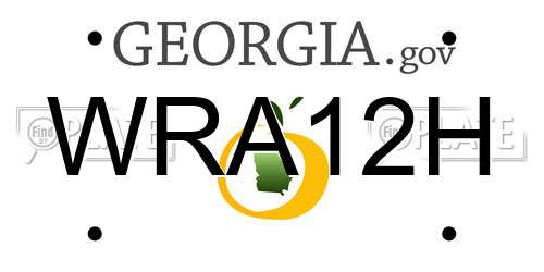 WRA12H Georgia License Plate