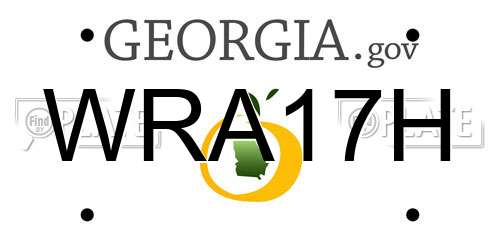 WRA17H Georgia License Plate