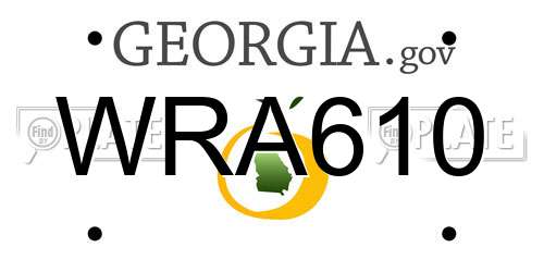 WRA610 Georgia License Plate