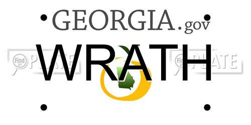 WRATH Georgia License Plate