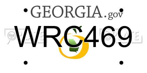 WRC469 Georgia License Plate
