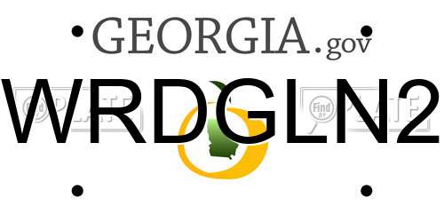 WRDGLN2 Georgia License Plate