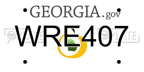 WRE407 Georgia License Plate