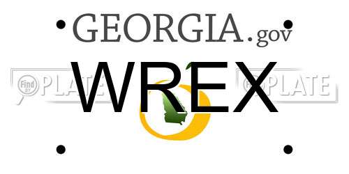 WREX Georgia License Plate