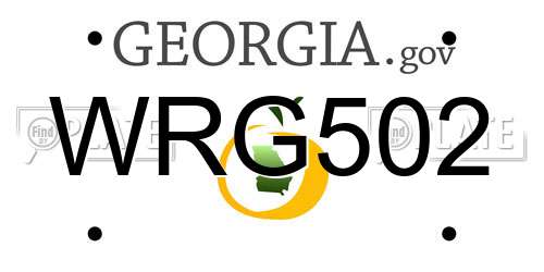 WRG502 Georgia License Plate