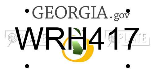 WRH417 Georgia License Plate