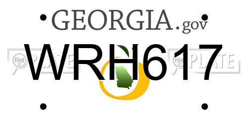 WRH617 Georgia License Plate
